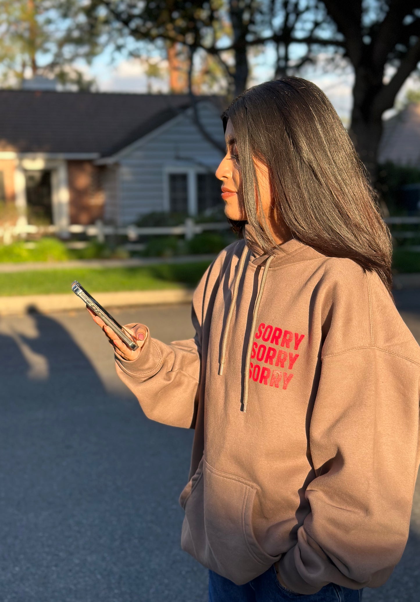 Iced Coffee Brown Sorry Hoodie
